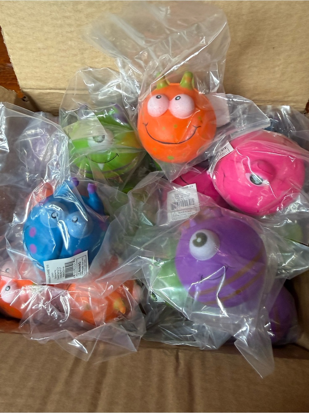 👹 NWT 16 Cute Monster Squishy Balls Toys- Purple, Orange, Pink, Green, Blue Asst